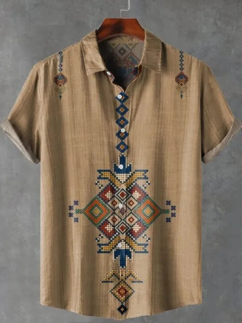 Camisa Tribal Maji – Estilo Africano com Leveza Tropical