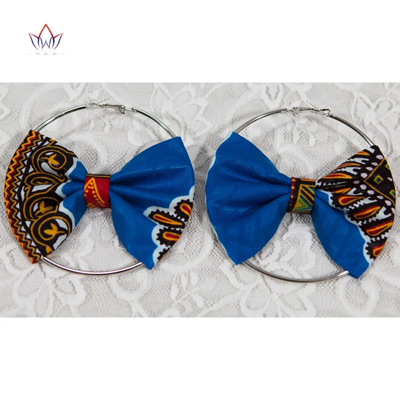 African Essence Earrings – Handmade Circles in Wax Fabric