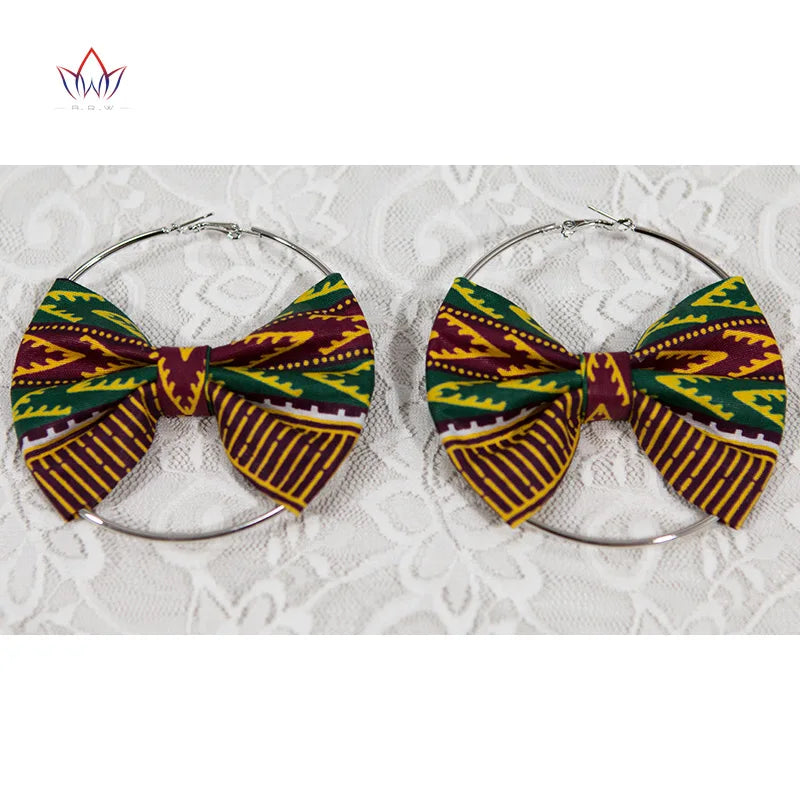 African Essence Earrings – Handmade Circles in Wax Fabric