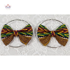 African Essence Earrings – Handmade Circles in Wax Fabric