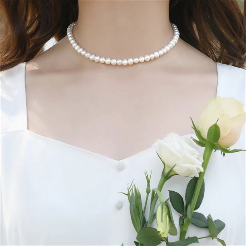 Aihua – Colar Choker de Pérolas Elegantes