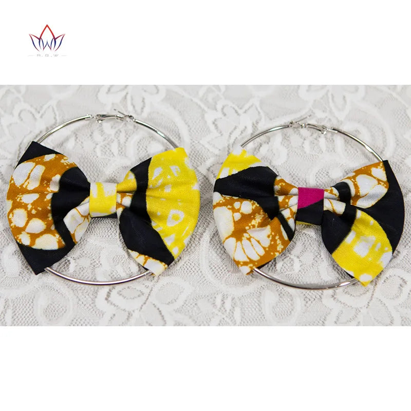 African Essence Earrings – Handmade Circles in Wax Fabric