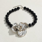 Colar Rosa Tribal – Impacto Africano em Vermelho & Preto