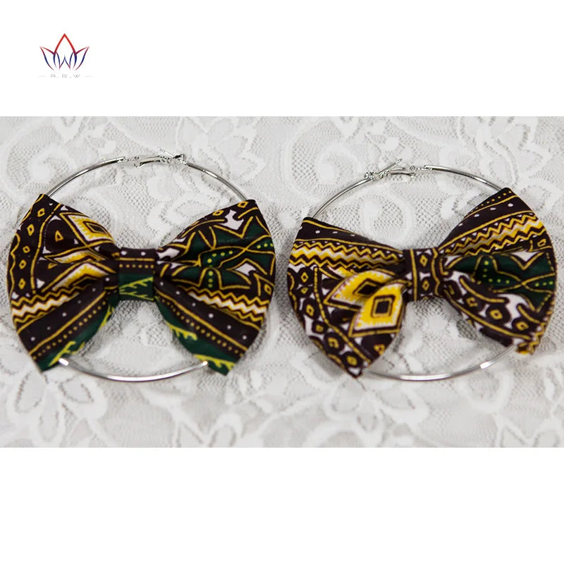 African Essence Earrings – Handmade Circles in Wax Fabric