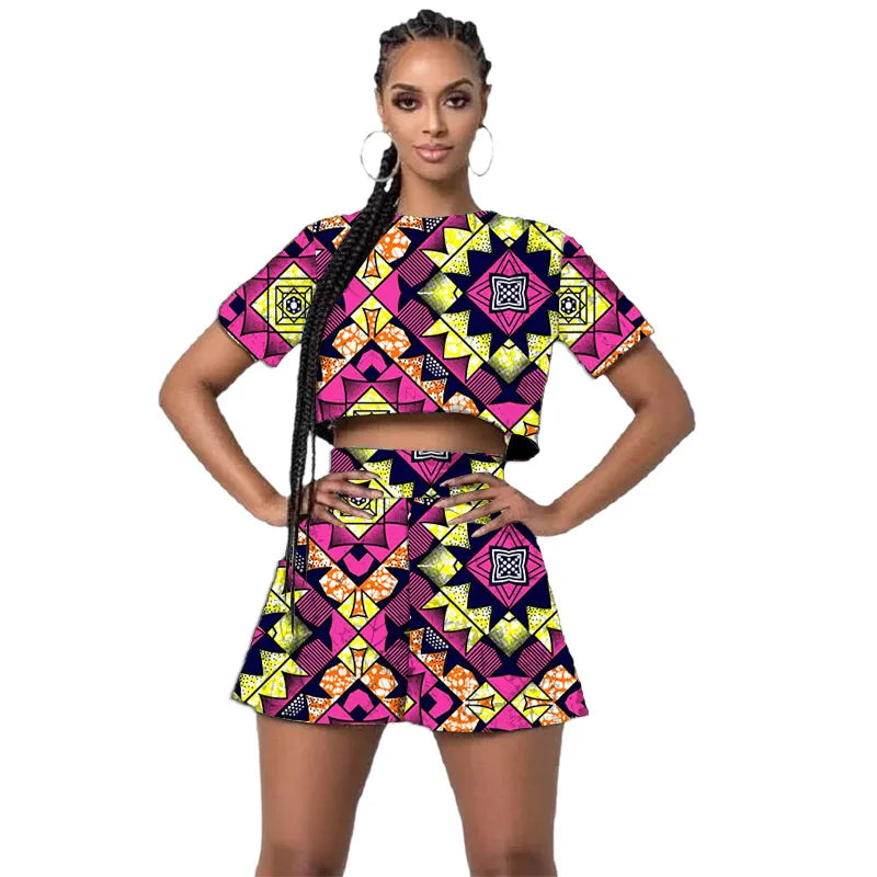 Conjunto Mini Ankara Feminino – Ousadia Africana em Cada Detalhe